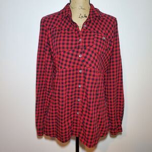 Woolrich Red and Black Plaid Button Down Shirt